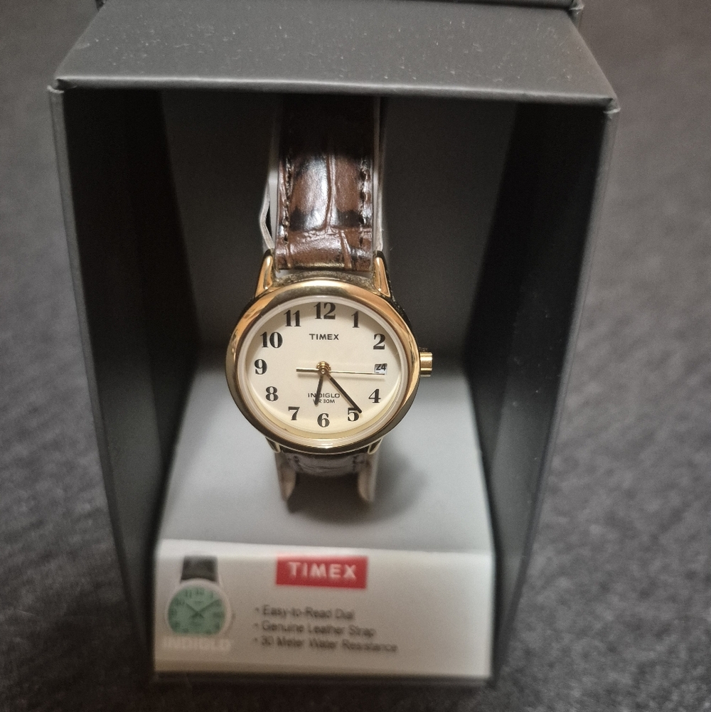 Timex Watch with Dark Brown Strap